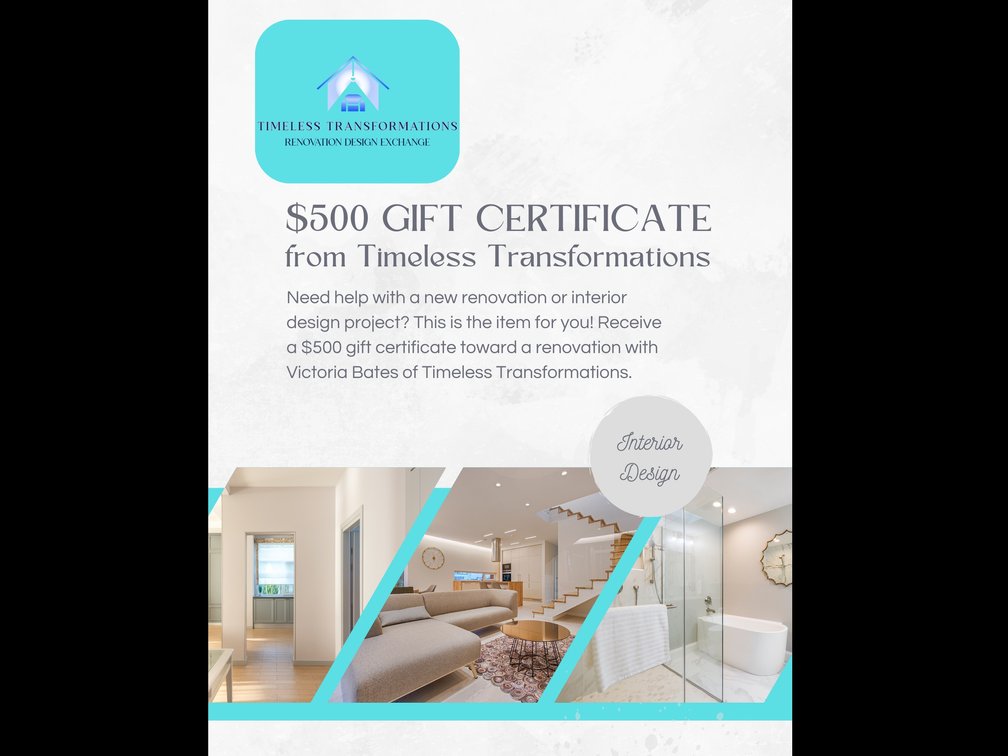 $500 gift certificate from Timeless Transformations