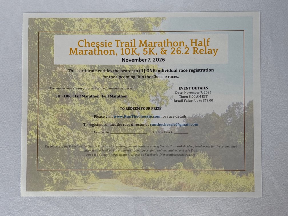 Chessie Trail Race Registration