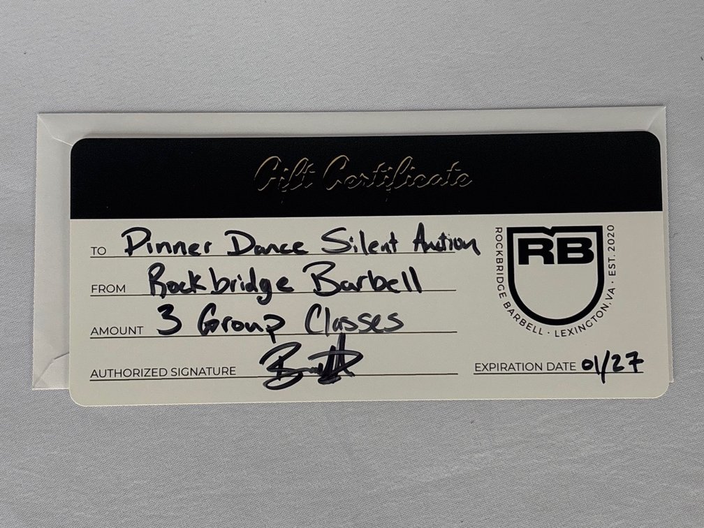 Rockbridge Barbell Gift Certificate