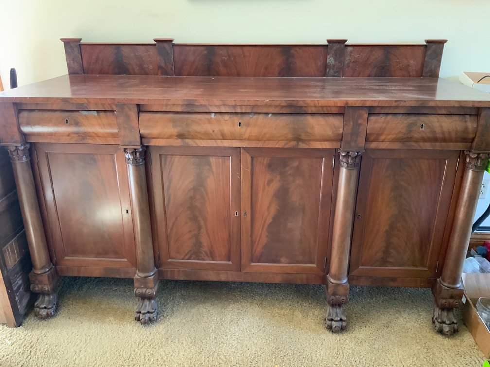 Mahogany Sideboard with Carved Columns