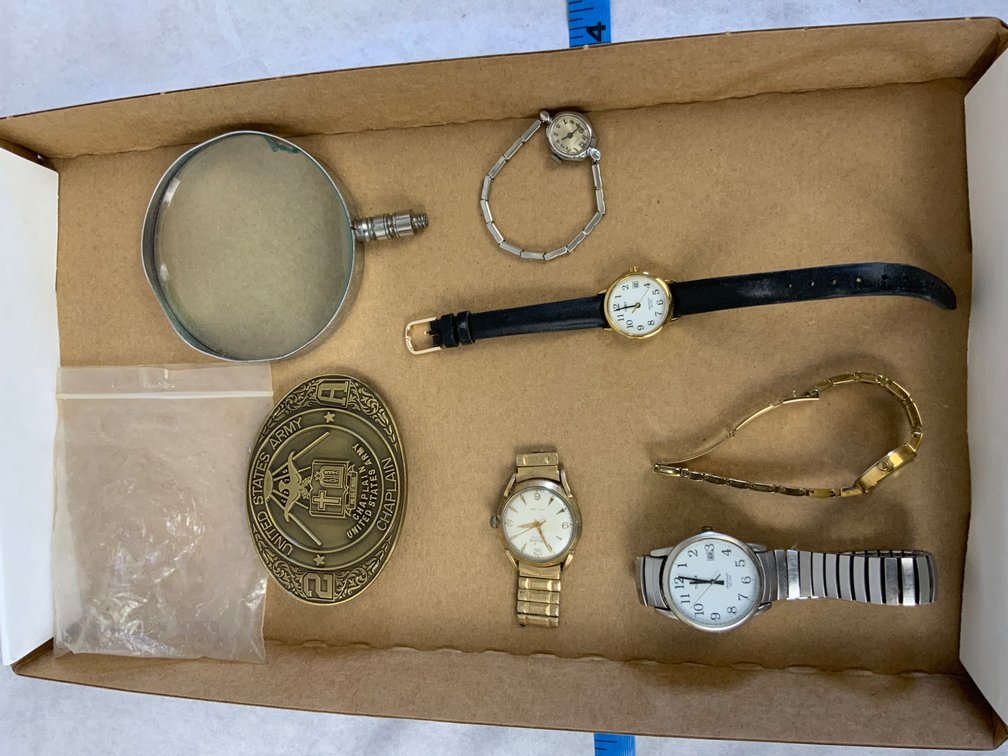 Watches and US Army Chaplain Badge