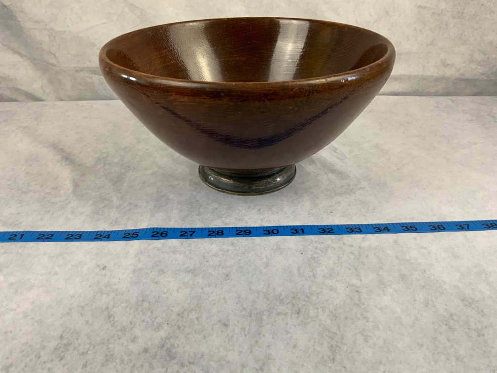 Wooden Bowl with Weighted Sterling Bottom
