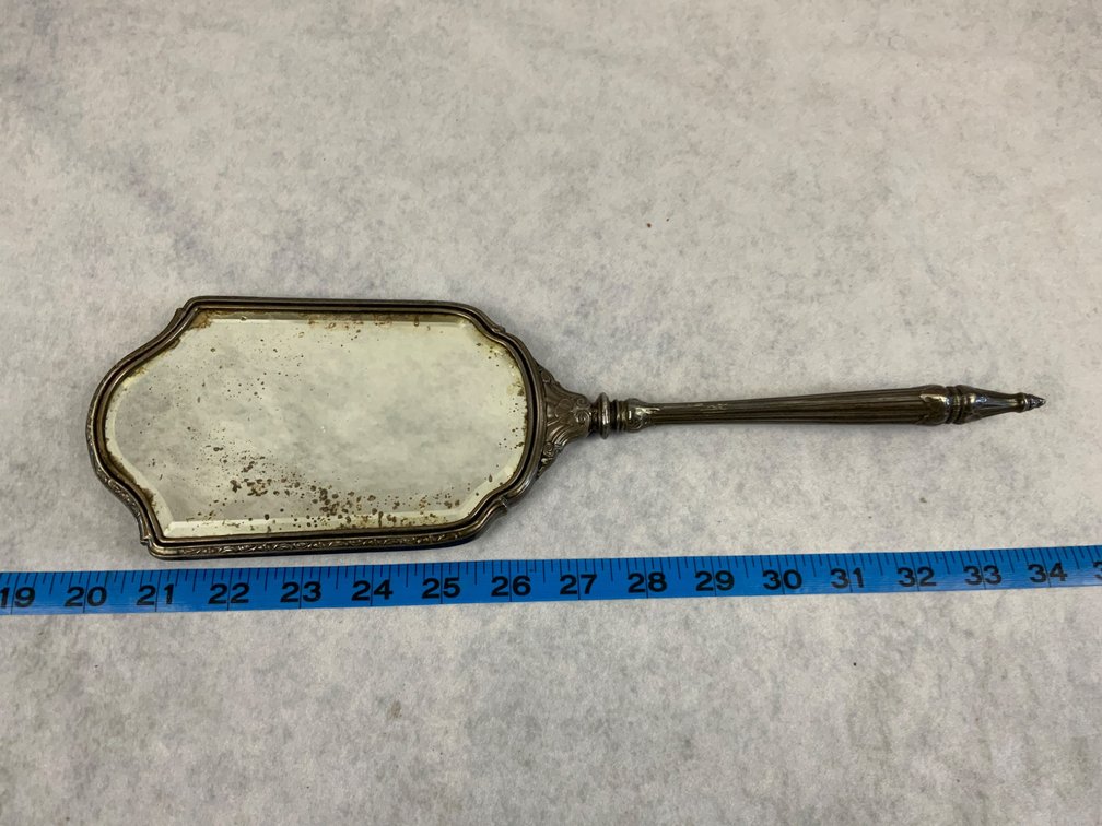 Sterling Silver Dresser Mirror with Handle