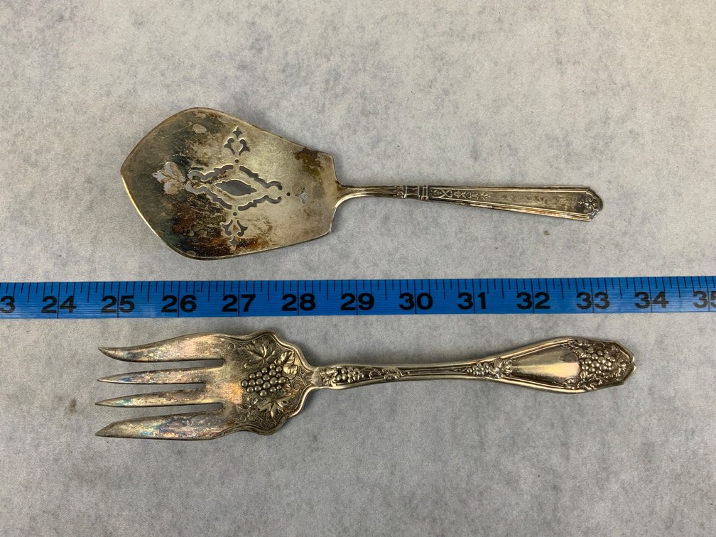 Silver Serving Fork and sterling Fish Server