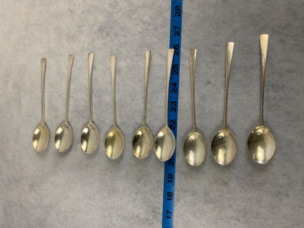 Nine Dansk Sterling Silver Teaspoons