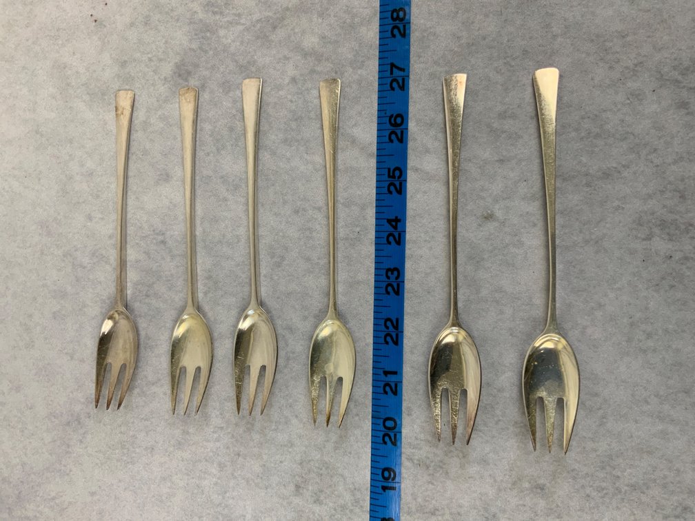 Six Dansk Sterling Cocktail Forks