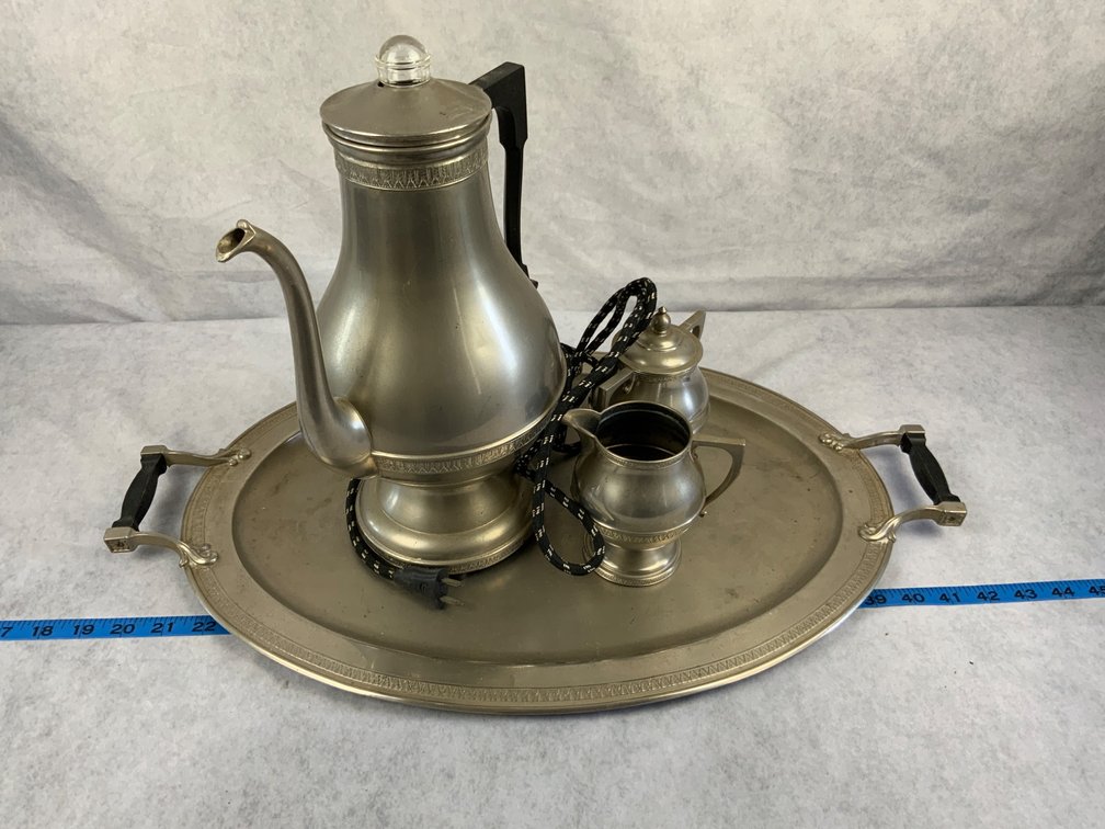 Westinghouse Pewter Coffee Service Set with Tray