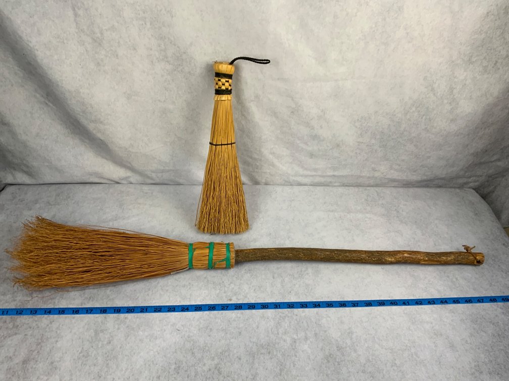 Handcrafted Straw Brooms with Wood Handle