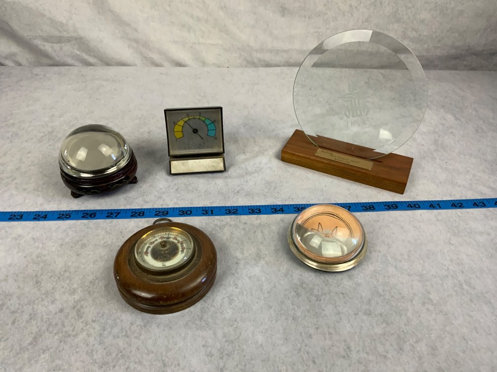 Weather Instruments and Glass Plaque