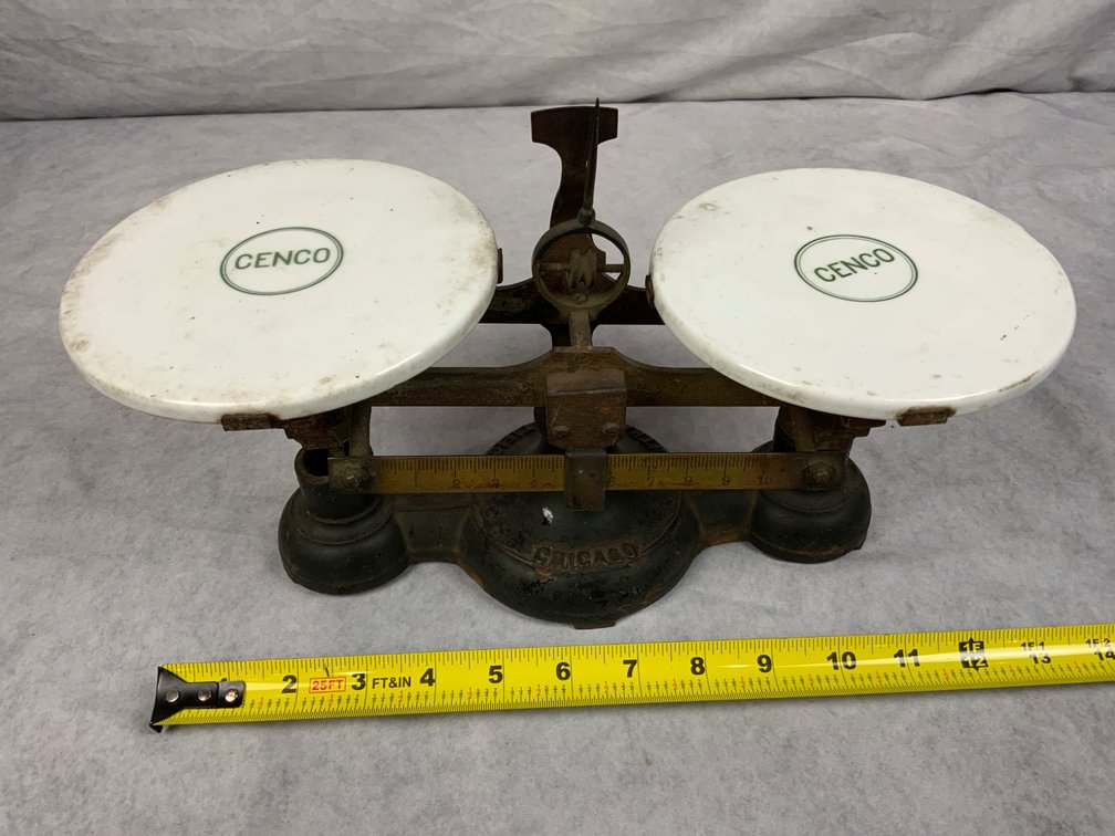Cenco Cast Iron and Porcelain Balance Scale