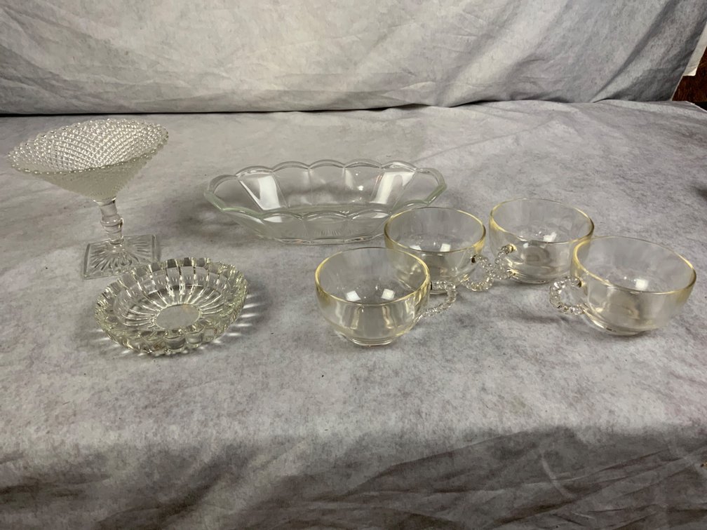 Glass Tablewares Including Mugs and Dishes