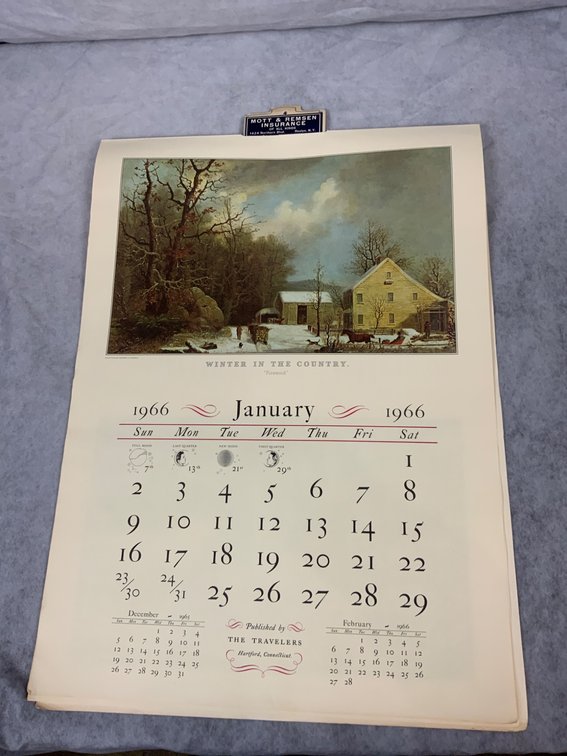 1966 Currier and Ives Calendar