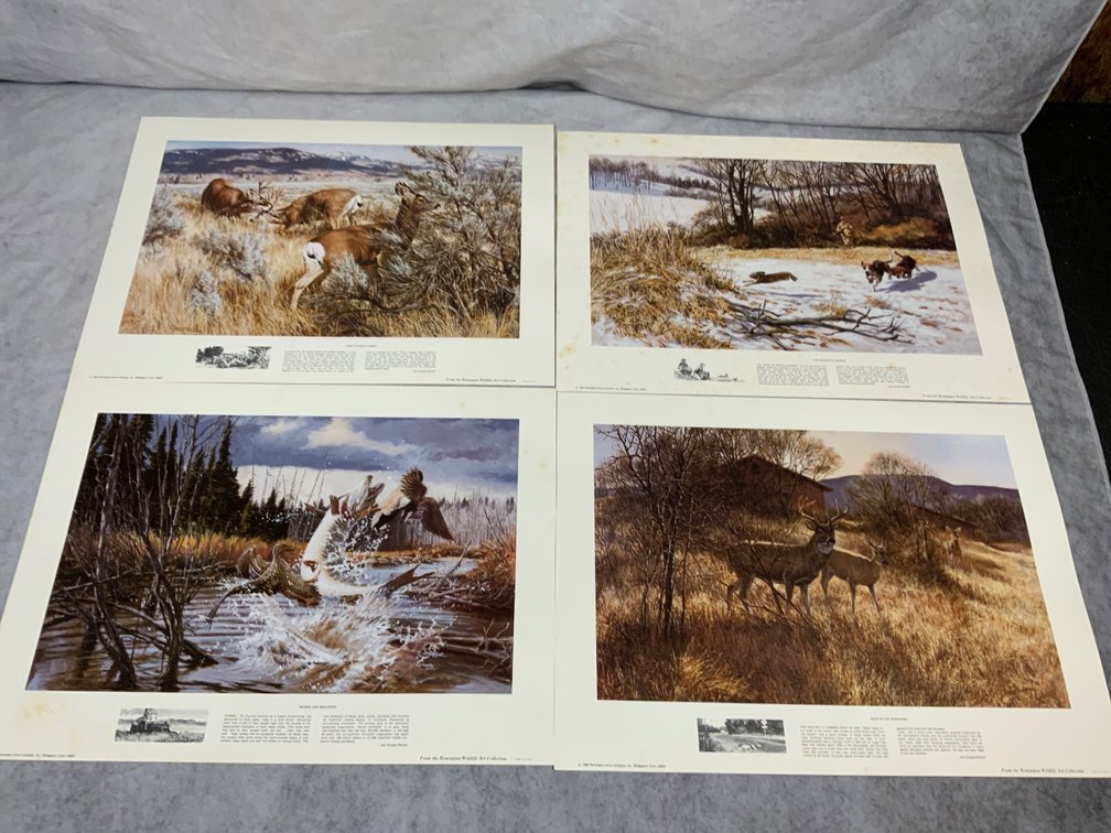4 1984 Remington Wildlife Prints