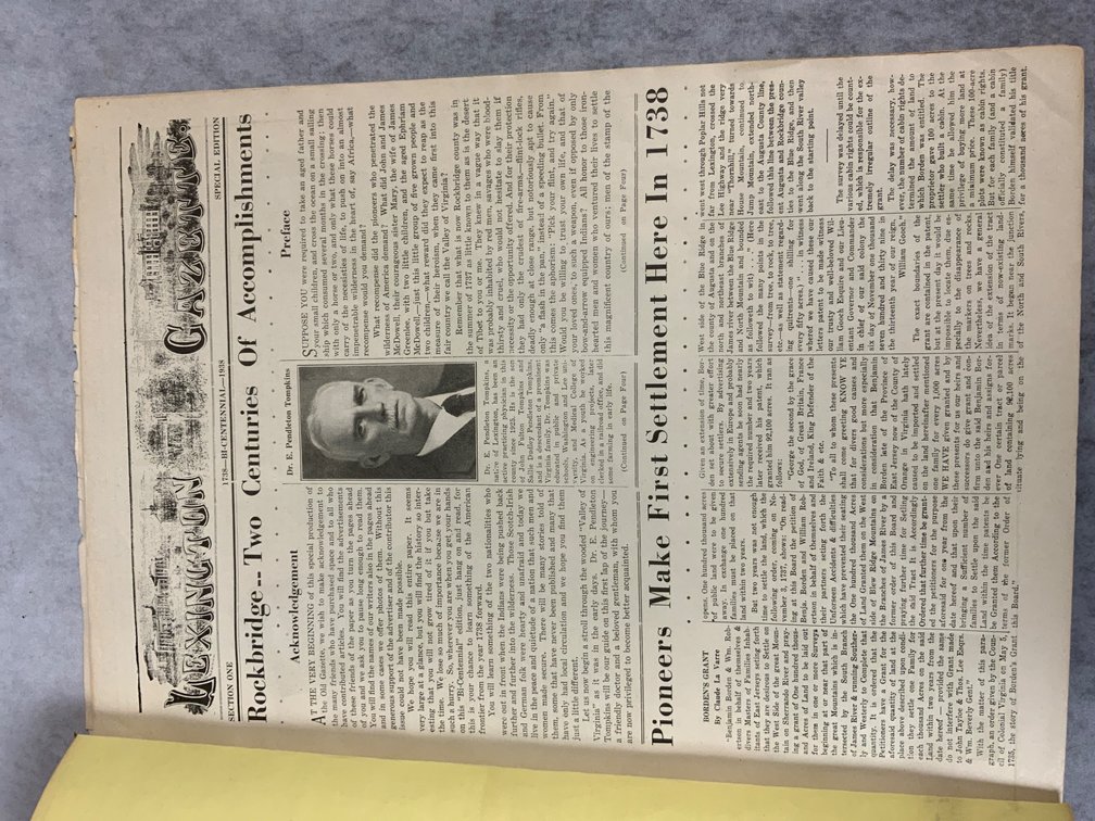 1938 Lexington Gazette Bicentennial Edition