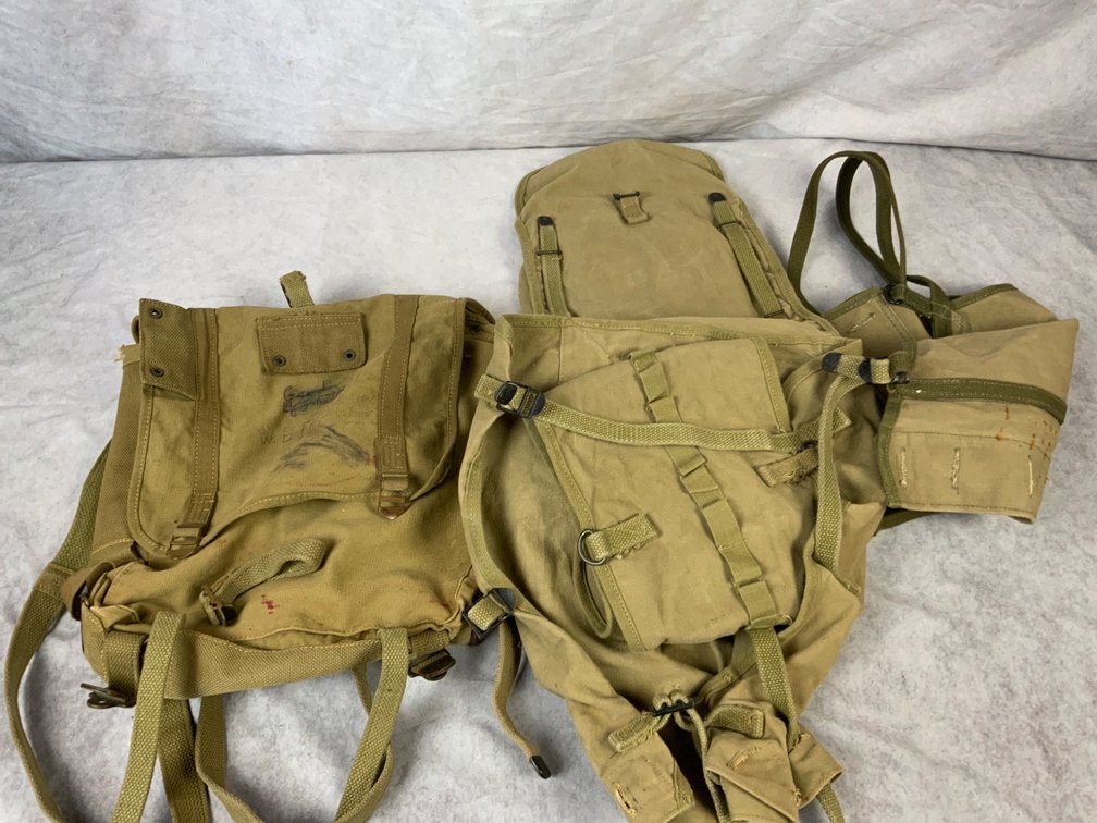 Two Canvas Military Backpacks