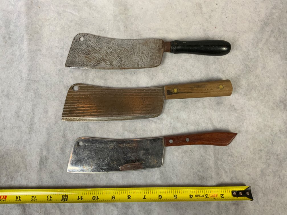 Three Vintage Meat Cleavers