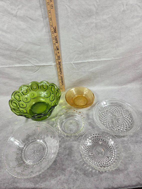 Six Glass Serving Dishes