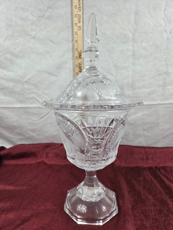 Pressed Clear Glass Pedestal Candy Dish