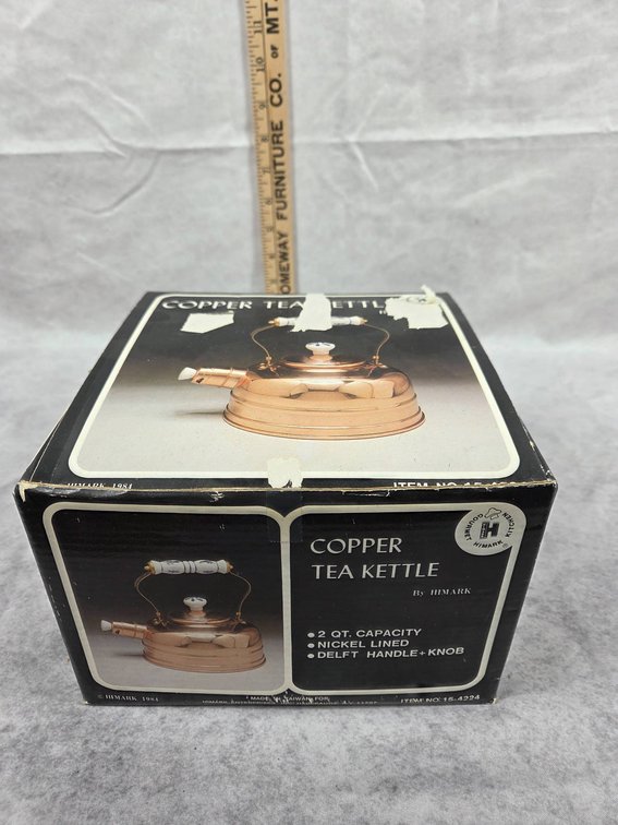 New in Box 2 Qt. Copper Tea Kettle by Rimark