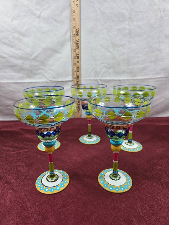 Five Margarita Glasses