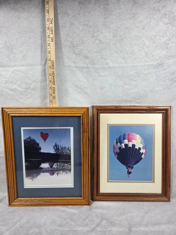 Framed Hot Air Balloon Pictures, 16.5 x 13.5