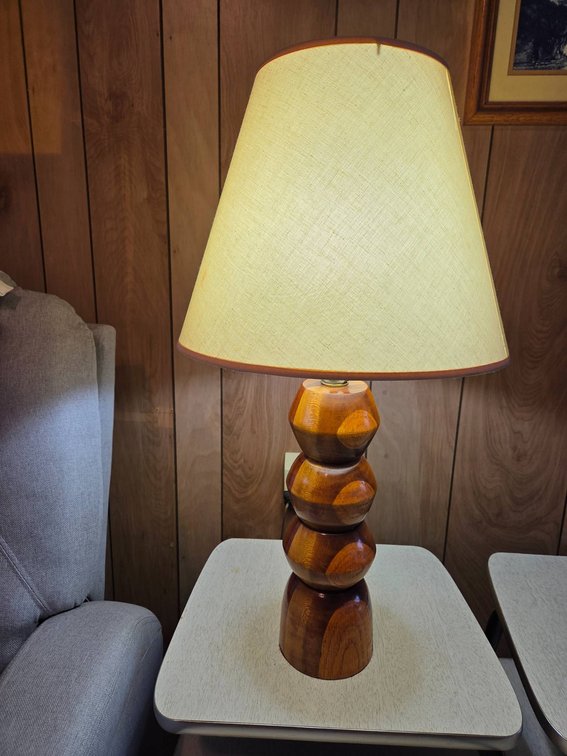 Handmade Wooden Table Lamp with Shade