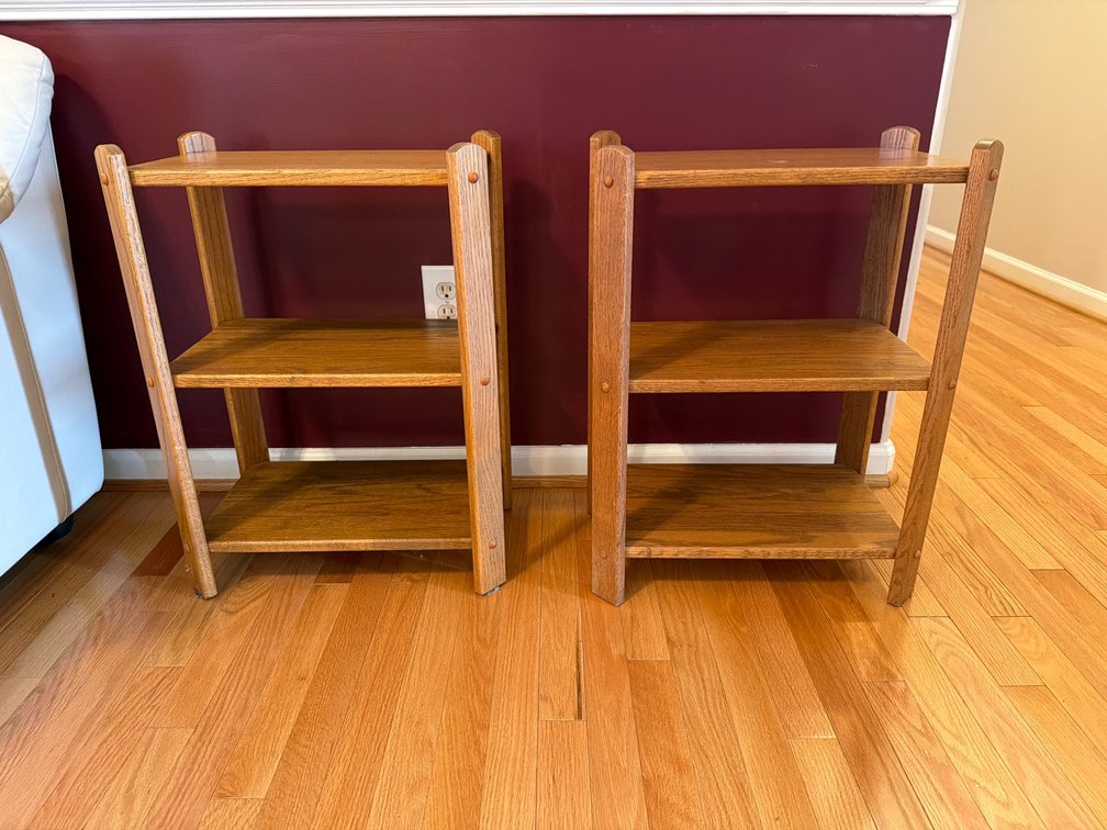 Oak Three-Shelf Stands