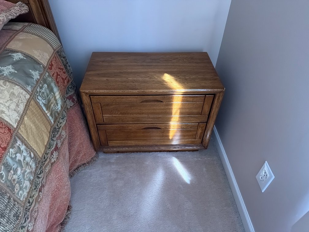Wooden Two-Drawer Nightstand