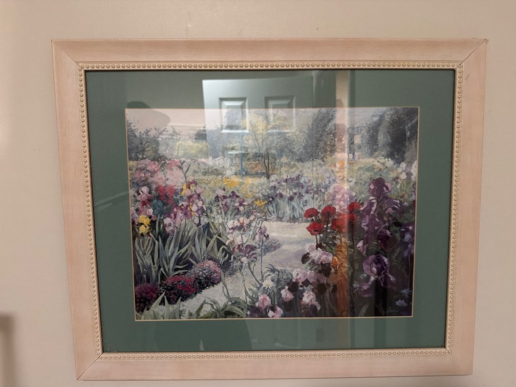 Framed Print of Flower Garden Scene