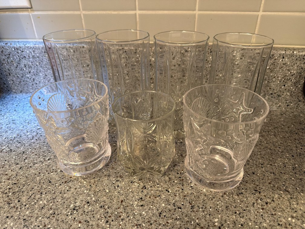 Clear Glass Tumblers and Lowball Glasses