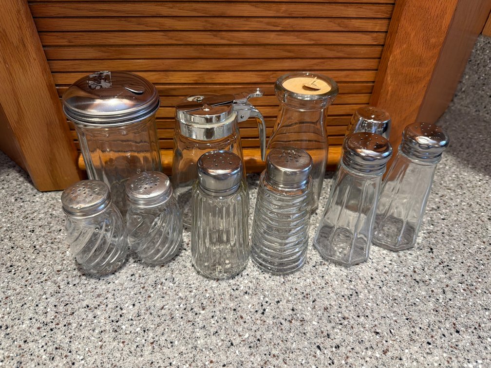 Glass Condiment Shakers and Dispensers