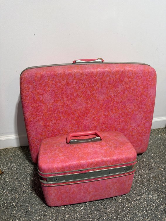 Samsonite Pink Suitcase and Train Case Set