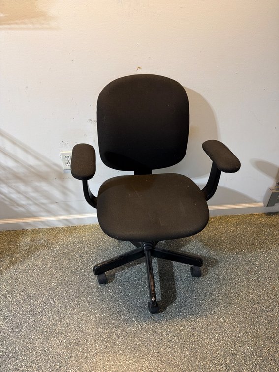 Black Fabric Swivel Office Chair
