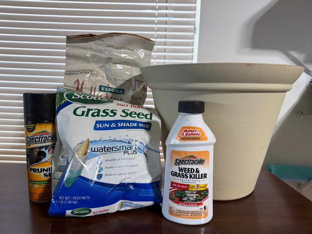 Gardening Supplies Including Planter and Lawn Care Products