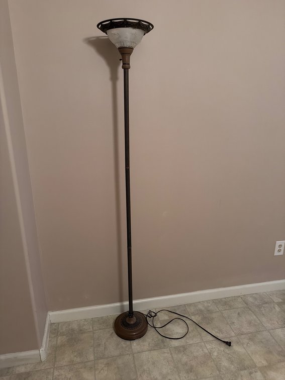 6ft Tall Floor Lamp with Glass Shade