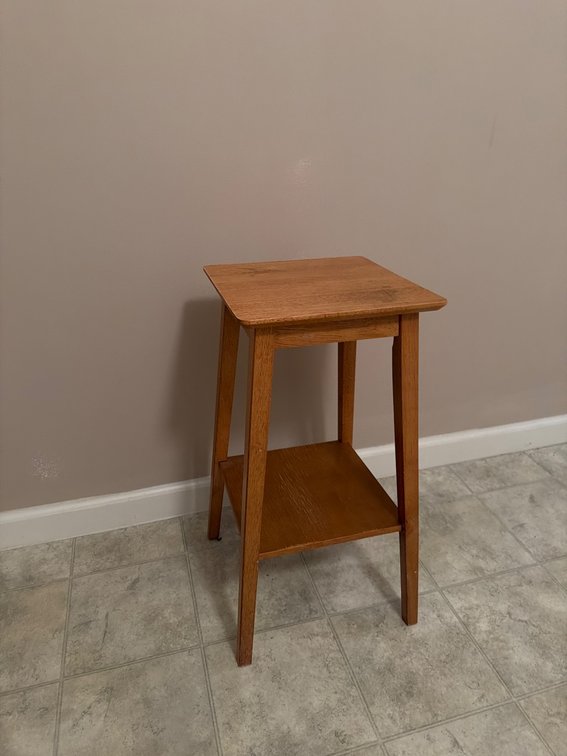 Wooden Two-Tier Side Table, 12" x 12" x 23.5"