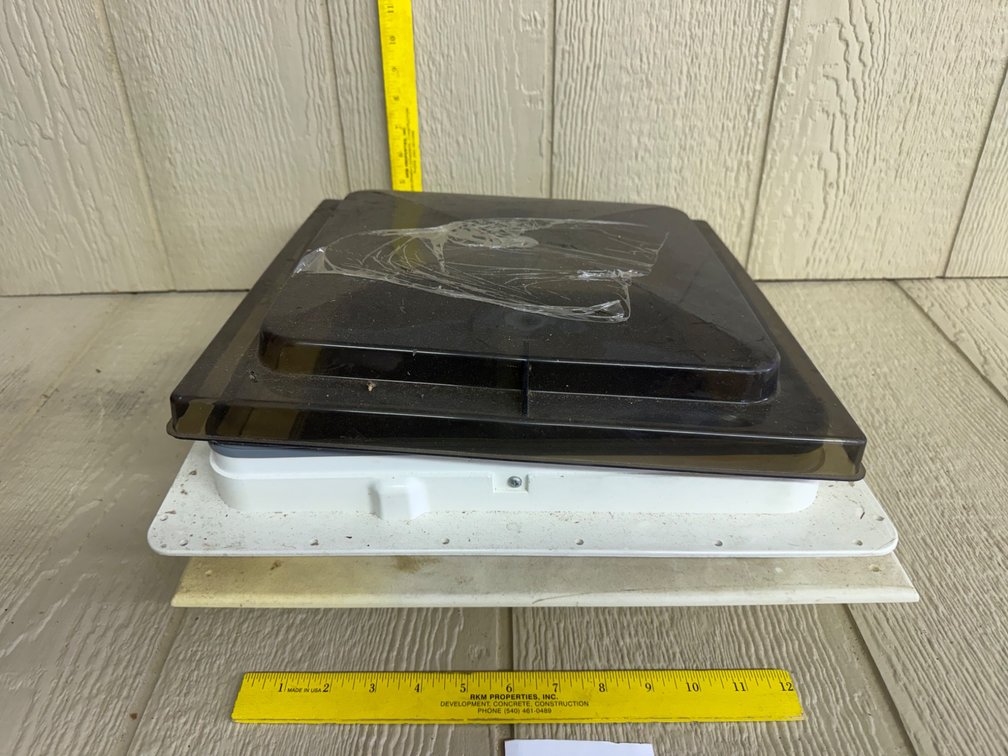 RV Vent Cover with White Base