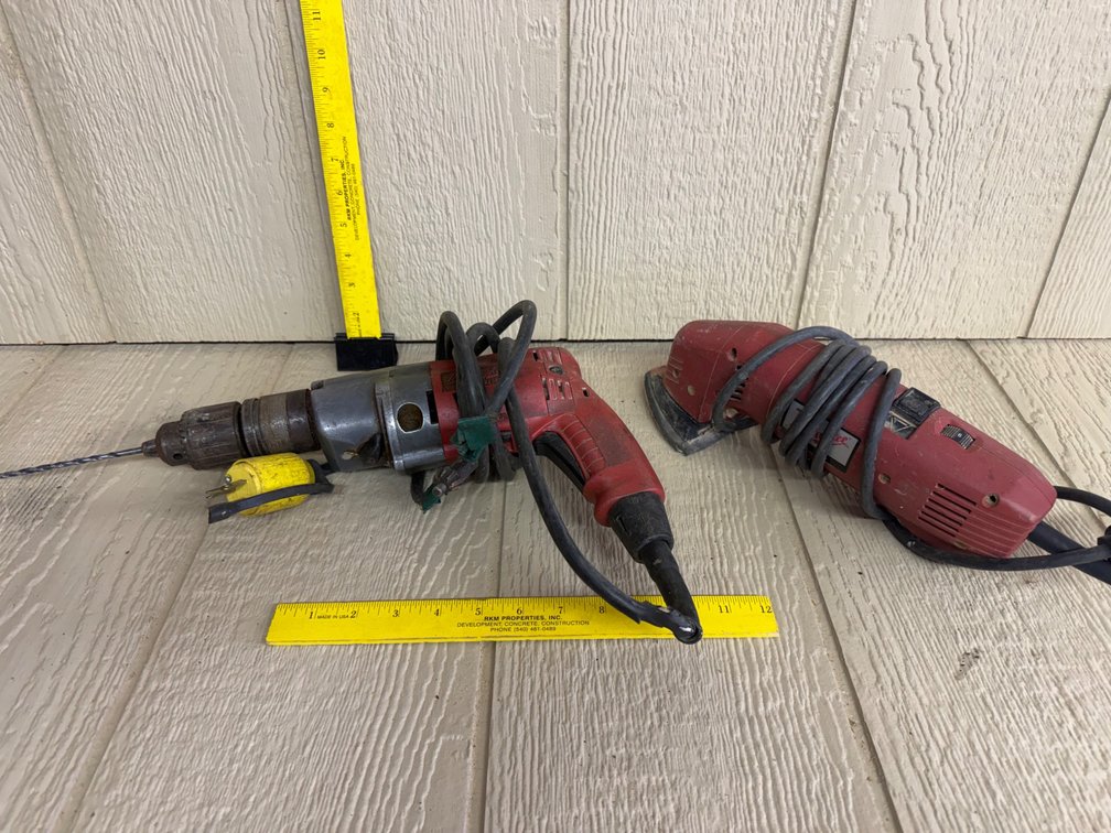 Milwaukee Detail Sander and Corded Drill Combo