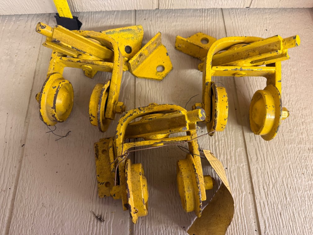 Heavy-Duty Yellow Metal Trolley Rollers