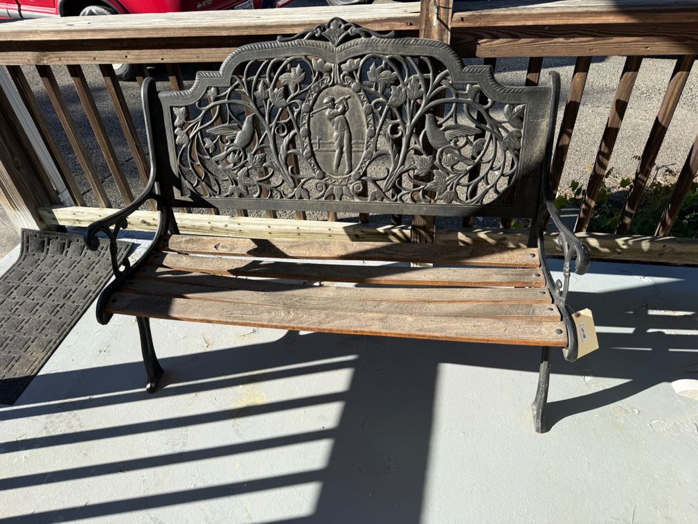 Cast Iron and Wood Garden Bench