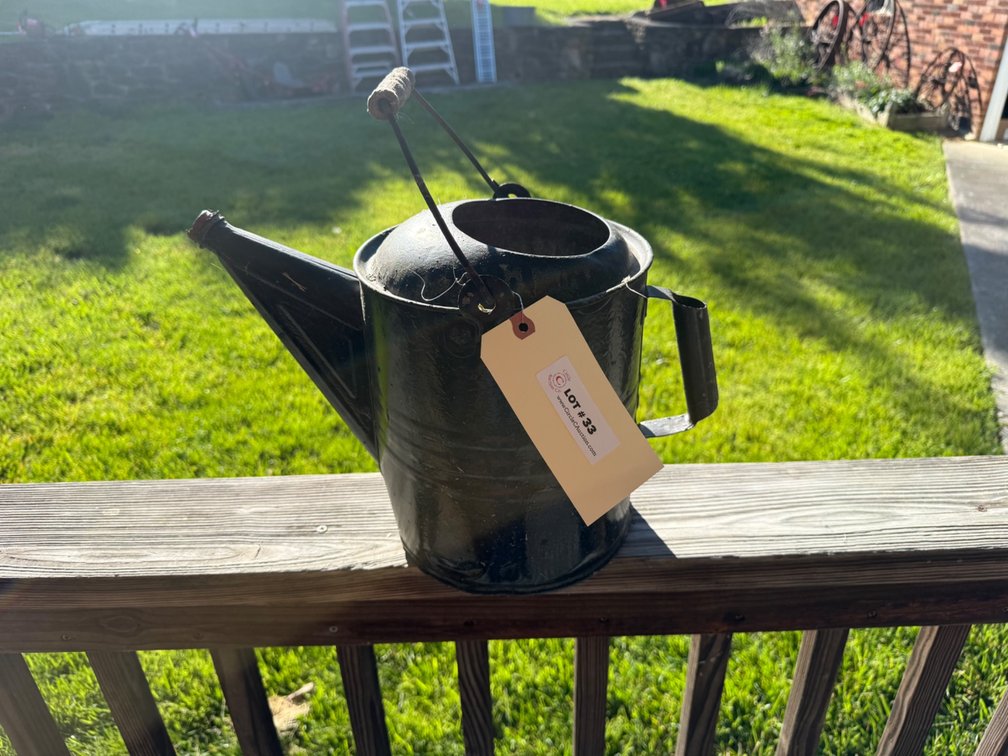 Black Metal Watering Can With Handle