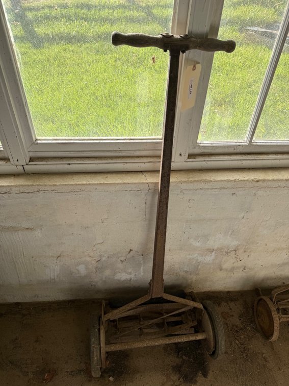 Vintage Push Reel Lawn Mower with Metal Frame