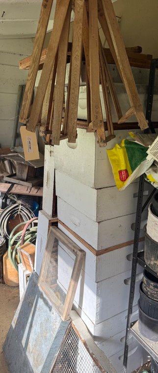 Beekeeping Equipment Lot with Boxes and Tools