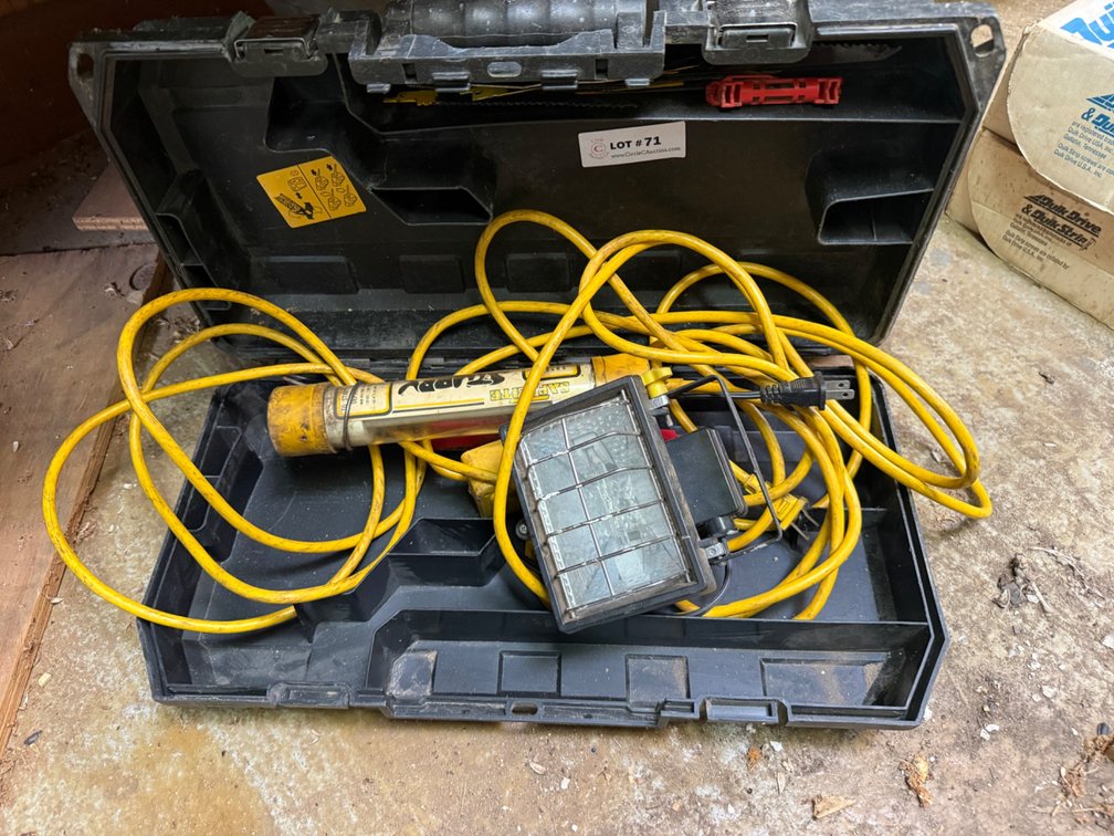 Portable Yellow Work Light with Case