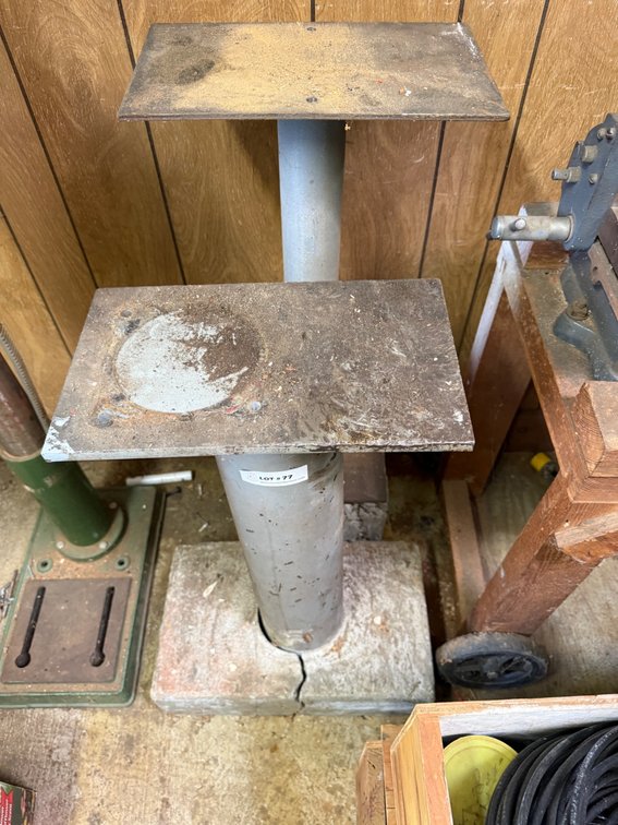 Metal Pedestal Stand with Dual Platforms