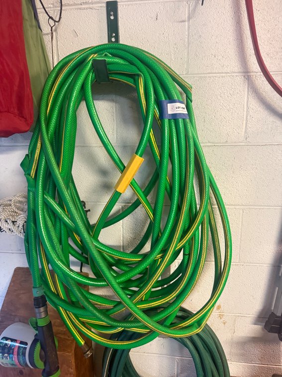Two Coiled Garden Hoses