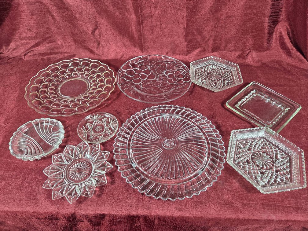 Pressed and Cut Glass Platters