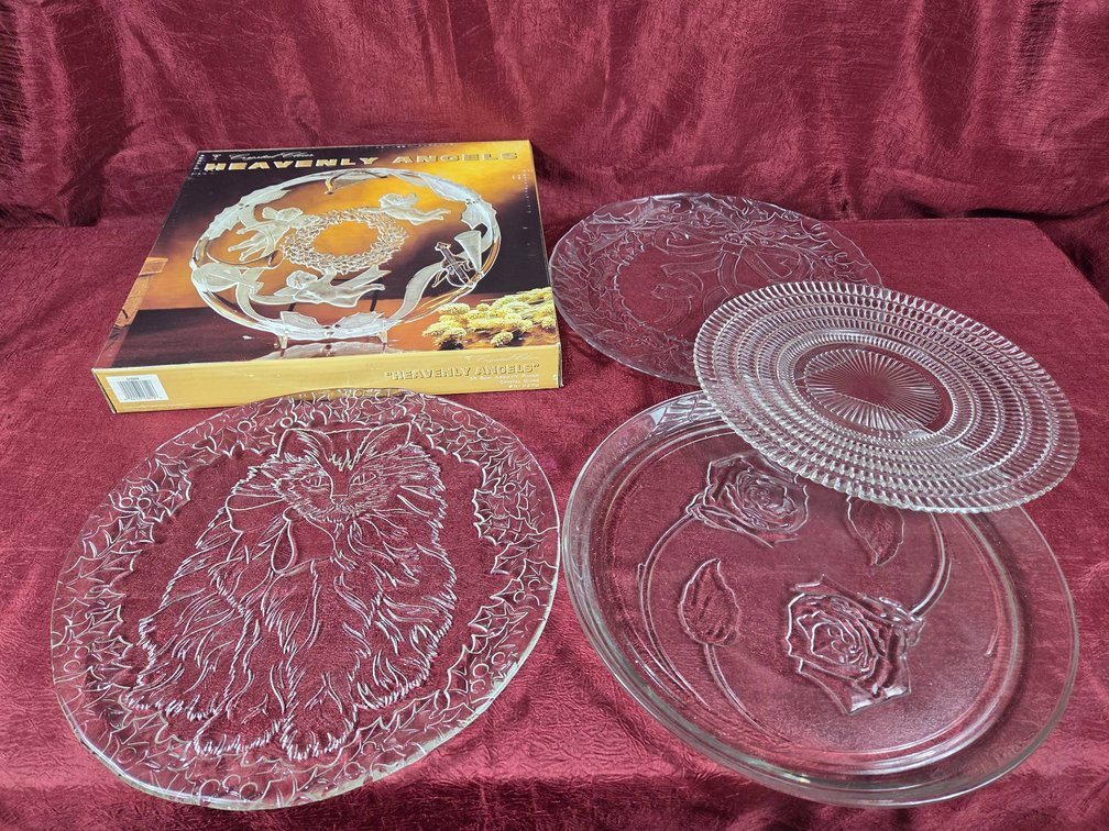 Five Decorative Glass Platters