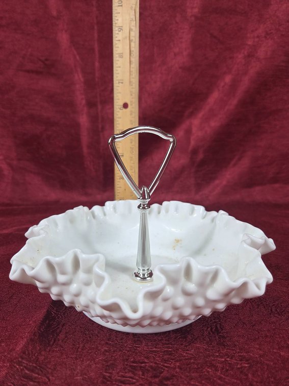 Vintage Fenton Hobnail Milk Glass Candy Dish