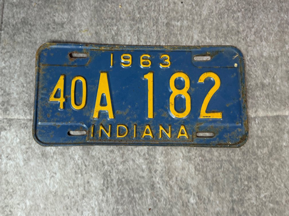 1963 Indiana License Plate